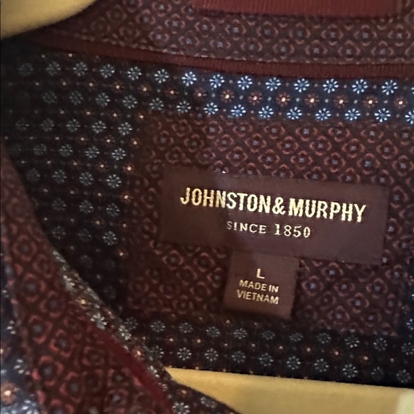 Johnson and Murphy  Dark Blue Geometric Shirt - Picture 2 of 3